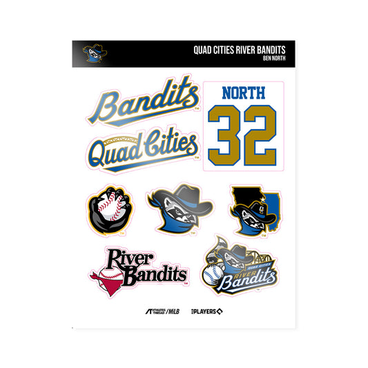 QC River Bandits - MILB Baseball : Ben North - Sticker Sheet-0