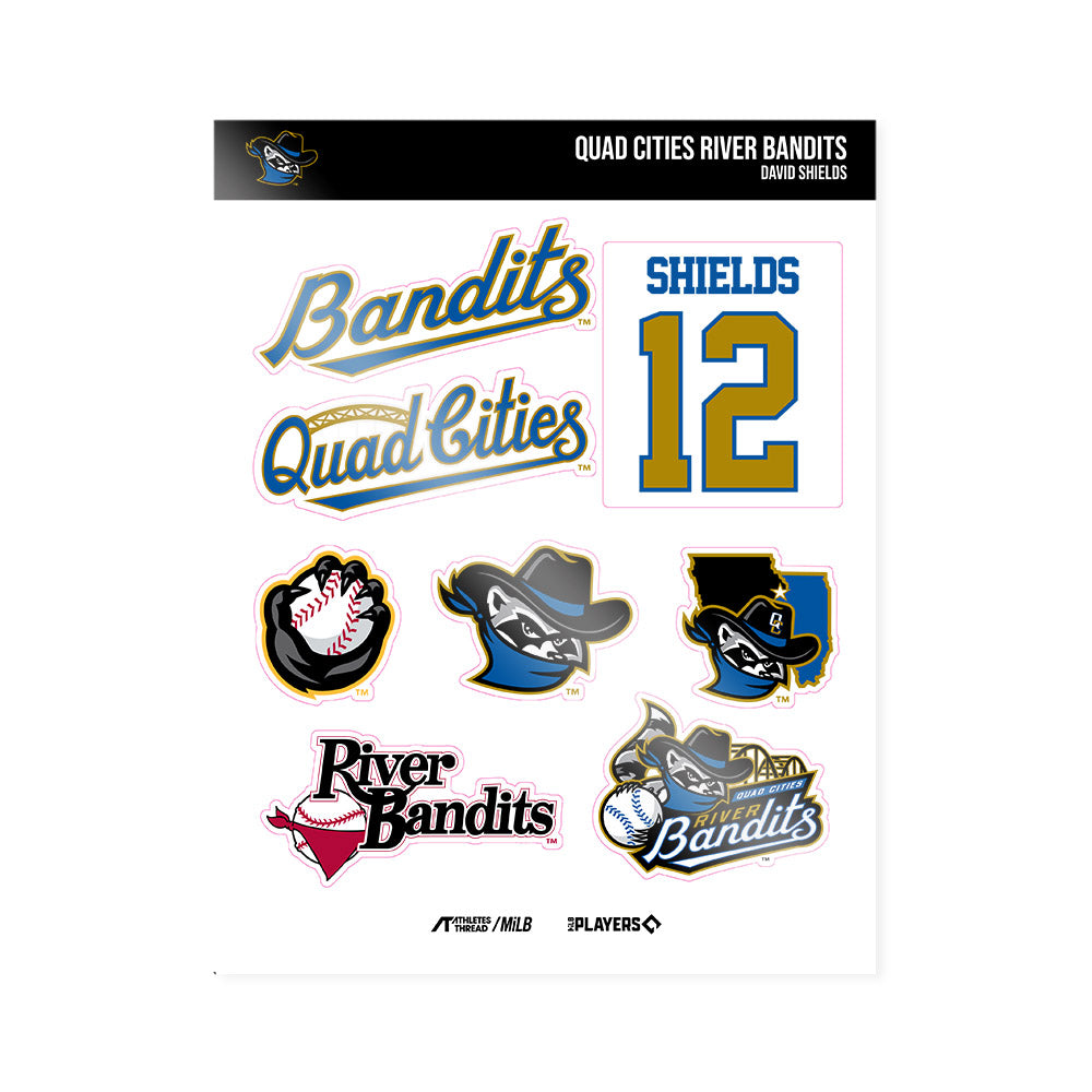 QC River Bandits - MILB Baseball : David Shields - Sticker Sheet-0