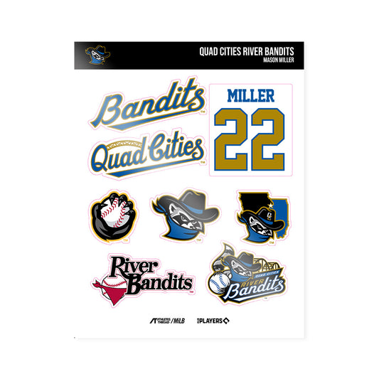 QC River Bandits - MILB Baseball : Mason Miller - Sticker Sheet-0
