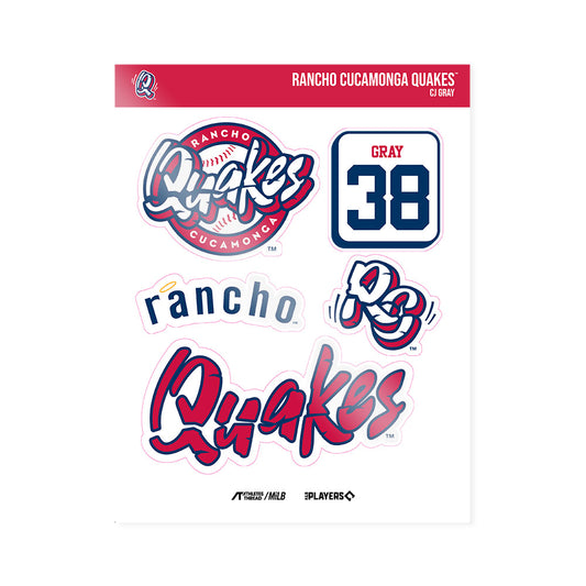Rancho Cucamonga Quakes - MILB Baseball : CJ Gray - Sticker Sheet-0