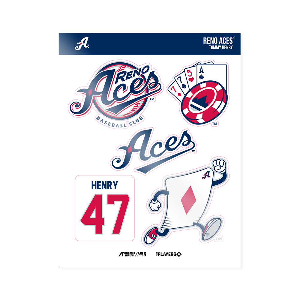 Reno Aces - MILB Baseball : Tommy Henry - Sticker Sheet-0