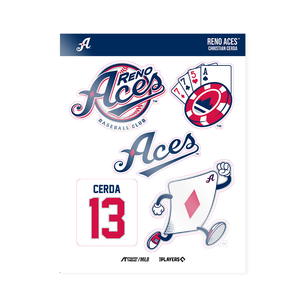 Reno Aces - MILB Baseball : Christian Cerda - Sticker Sheet-0