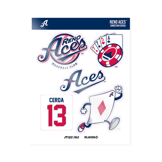Reno Aces - MILB Baseball : Christian Cerda - Sticker Sheet-0