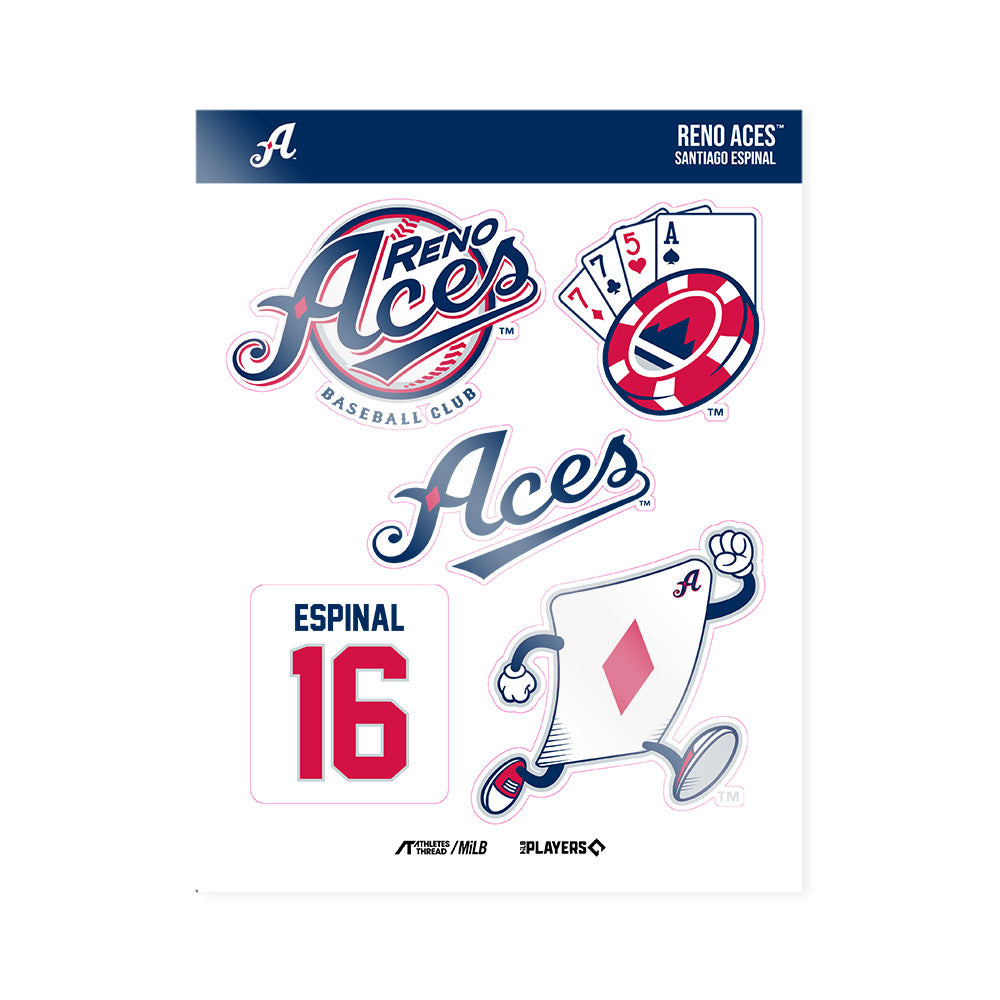 Reno Aces - MILB Baseball : Santiago Espinal - Sticker Sheet-0