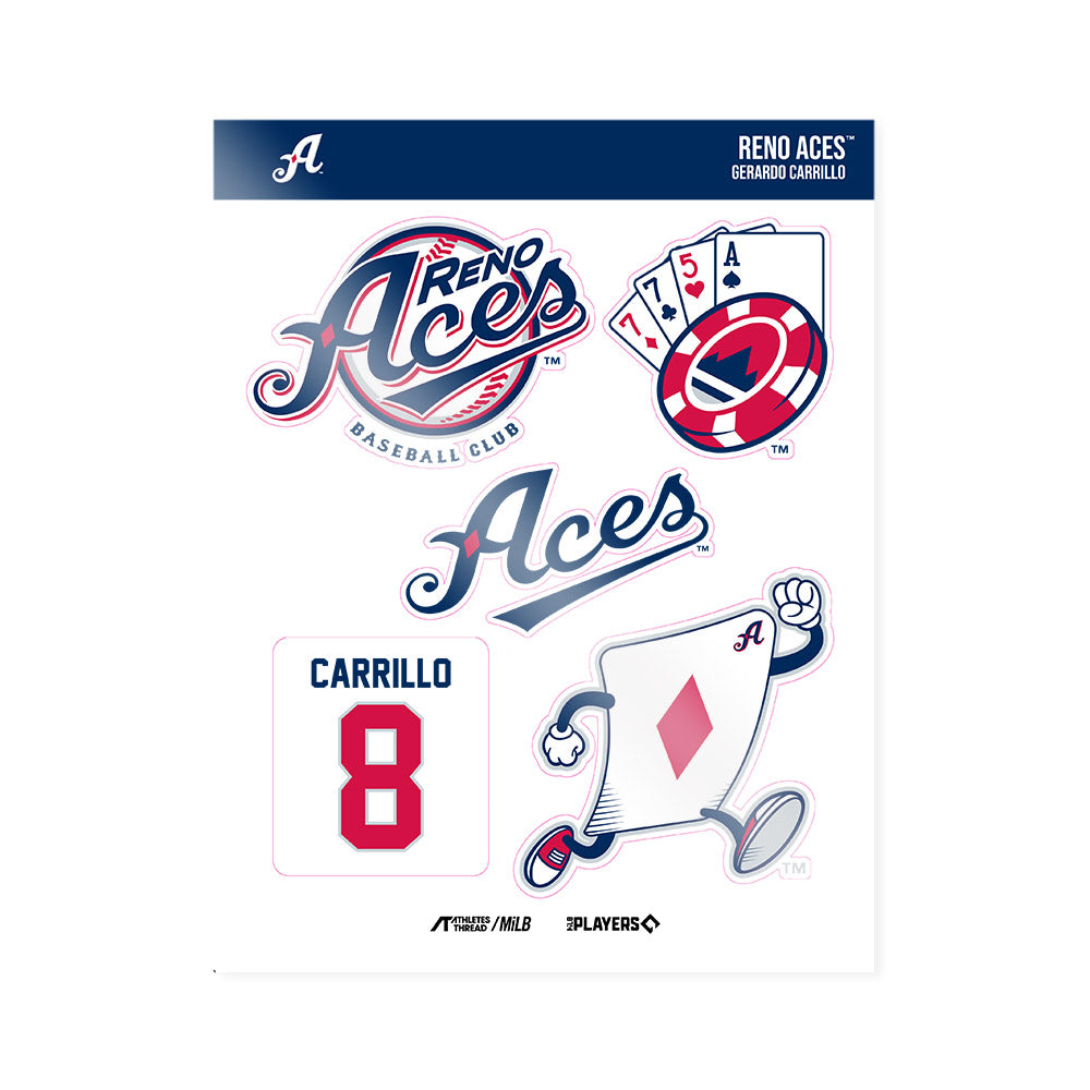 Reno Aces - MILB Baseball : Gerardo Carrillo - Sticker Sheet-0