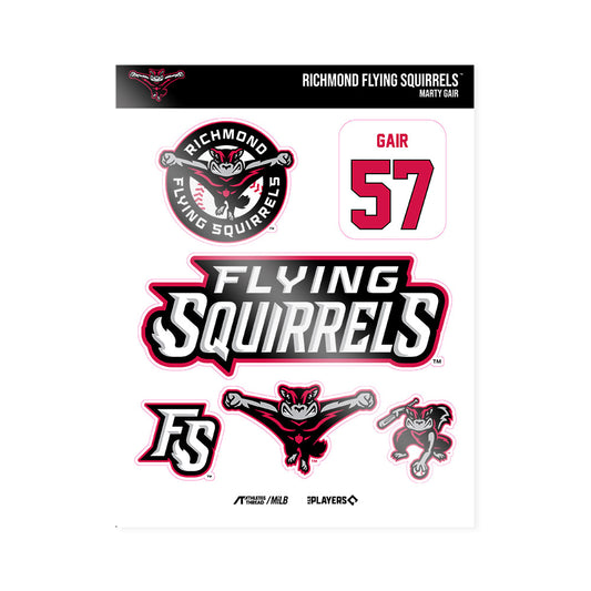 Richmond Flying Squirrels - MILB Baseball : Marty Gair - Sticker Sheet-0