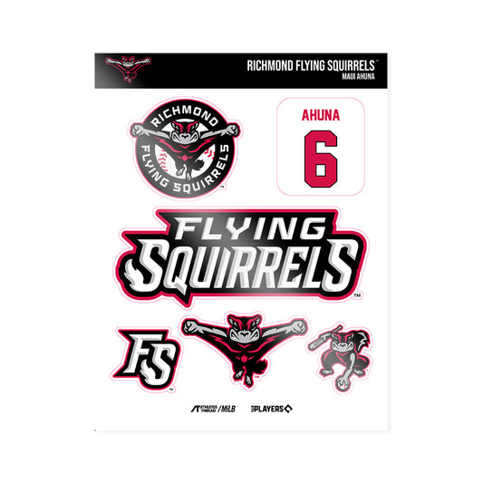Richmond Flying Squirrels - MILB Baseball : Maui Ahuna - Sticker Sheet-0