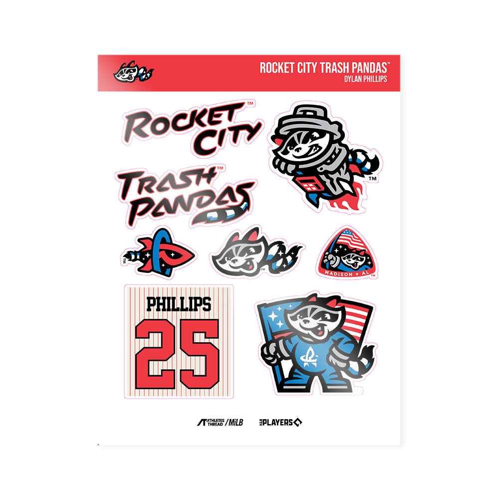 Rocket City Pandas - MILB Baseball : Dylan Phillips - Sticker Sheet-0