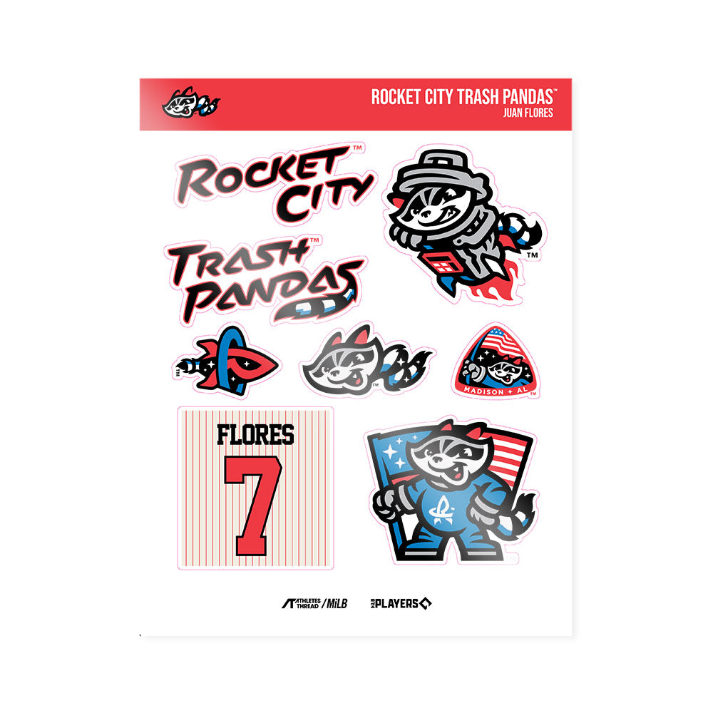 Rocket City Pandas - MILB Baseball : Juan Flores - Sticker Sheet-0