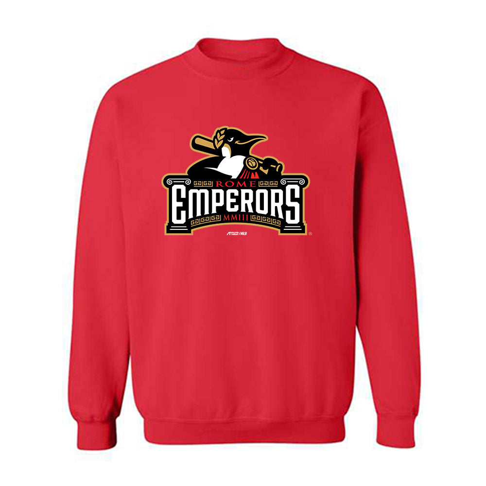 Rome Emperors - MILB Baseball : Justin Long - Crewneck Sweatshirt-0