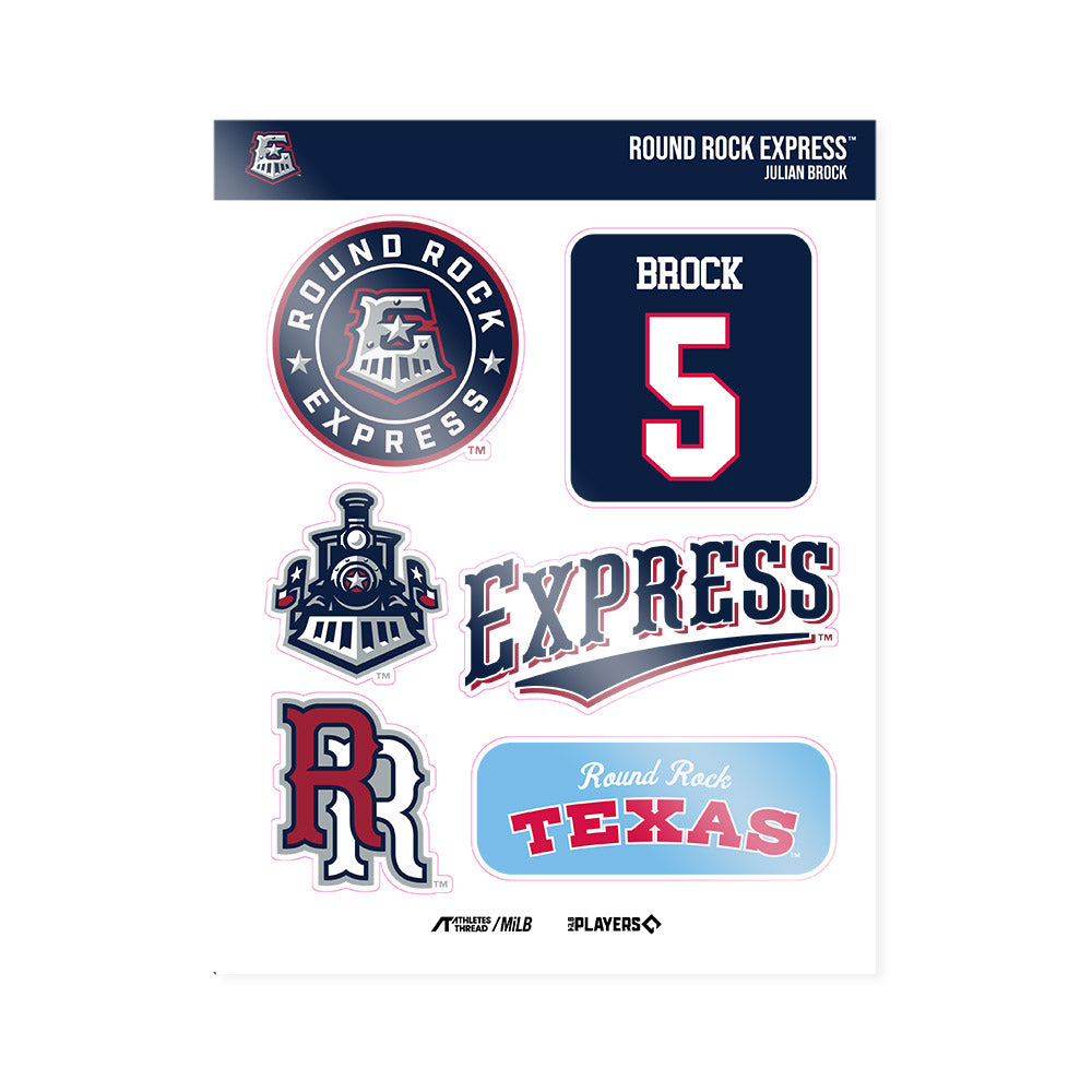 Round Rock Express - MILB Baseball : Julian Brock - Sticker Sheet-0