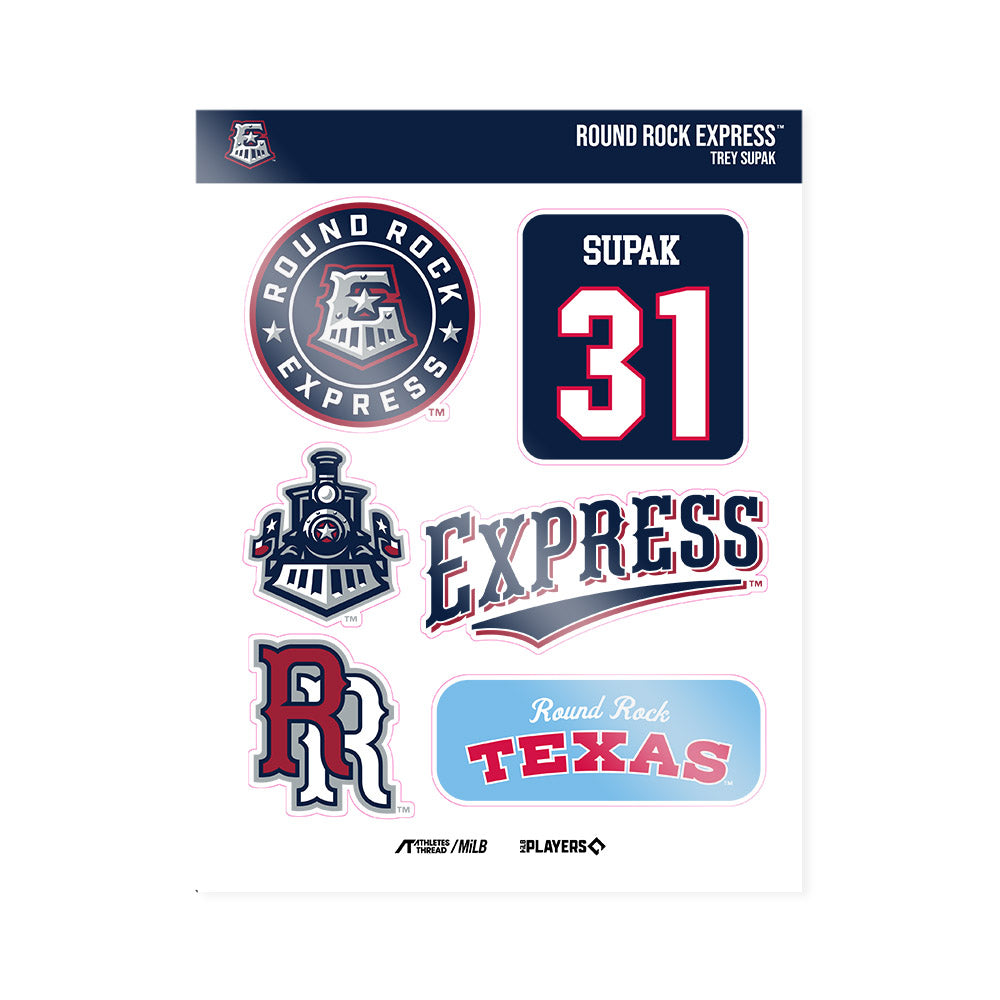 Round Rock Express - MILB Baseball : Trey Supak - Sticker Sheet-0