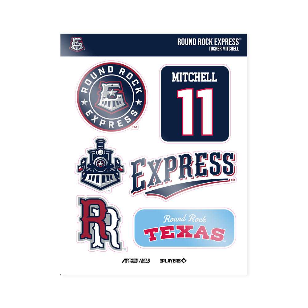 Round Rock Express - MILB Baseball : Tucker Mitchell - Sticker Sheet-0