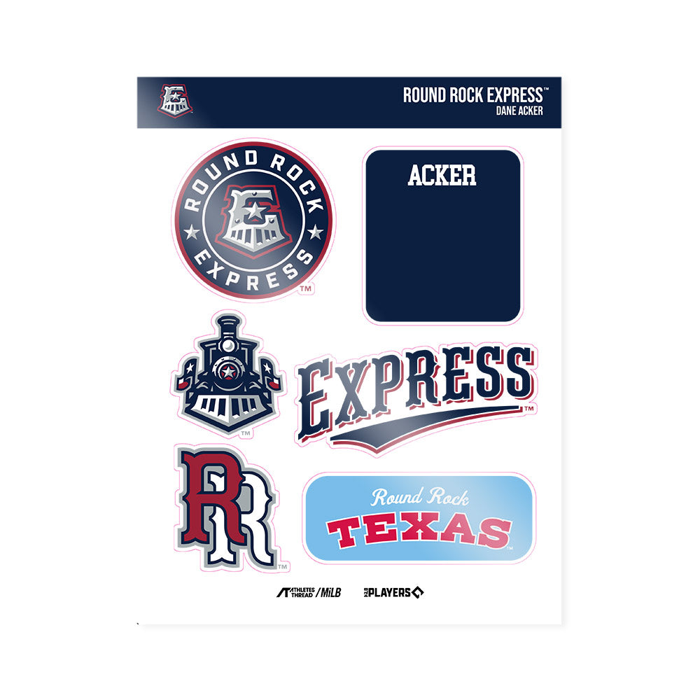 Round Rock Express - MILB Baseball : Dane Acker - Sticker Sheet-0