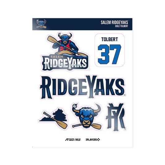 Salem RidgeYaks - MILB Baseball : Cole Tolbert - Sticker Sheet-0