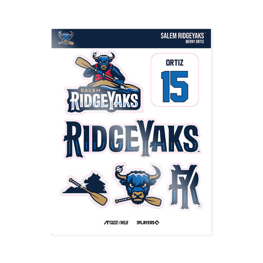 Salem RidgeYaks - MILB Baseball : Berny Ortiz - Sticker Sheet-0