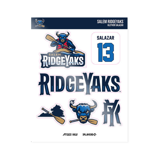 Salem RidgeYaks - MILB Baseball : Kleyver Salazar - Sticker Sheet-0