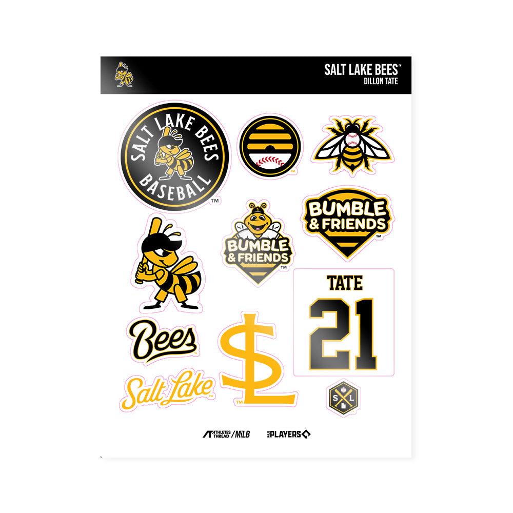 Salt Lake Bees - MILB Baseball : Dillon Tate - Sticker Sheet-0