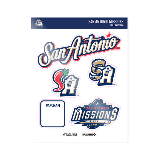 San Antonio Missions - MILB Baseball : Cole Paplham - Sticker Sheet-0