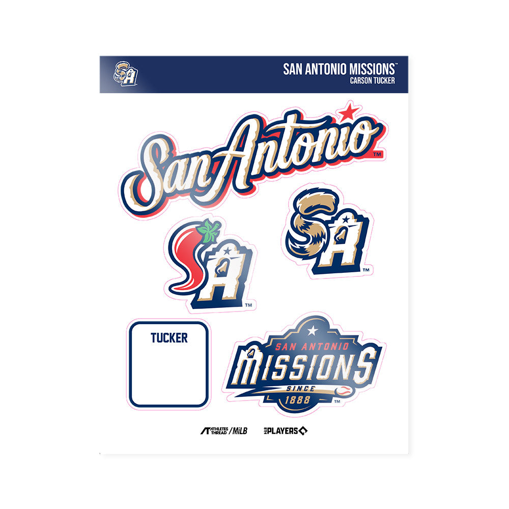 San Antonio Missions - MILB Baseball : Carson Tucker - Sticker Sheet-0