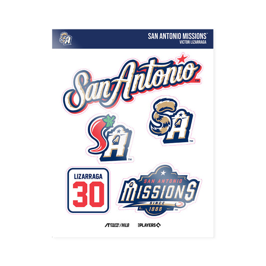 San Antonio Missions - MILB Baseball : Victor Lizarraga - Sticker Sheet-0