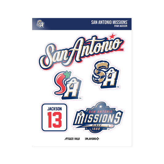 San Antonio Missions - MILB Baseball : Ryan Jackson - Sticker Sheet-0