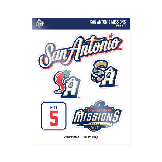 San Antonio Missions - MILB Baseball : Jamie Hitt - Sticker Sheet-0