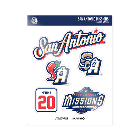 San Antonio Missions - MILB Baseball : Carlos Medina - Sticker Sheet-0