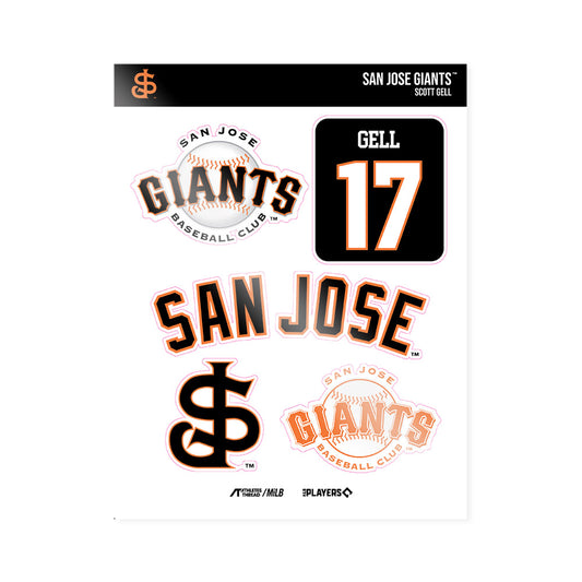 San Jose Giants - MILB Baseball : Scott Gell - Sticker Sheet-0