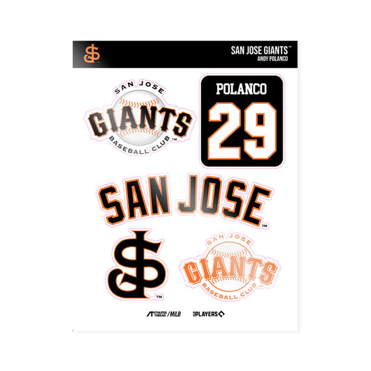 San Jose Giants - MILB Baseball : Andy Polanco - Sticker Sheet-0