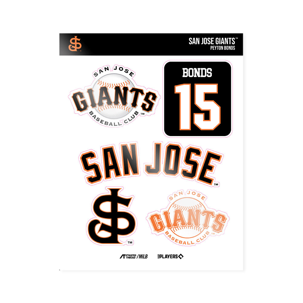San Jose Giants - MILB Baseball : Peyton Bonds - Sticker Sheet-0
