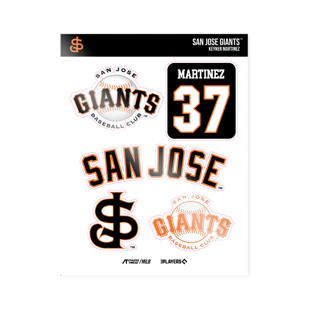 San Jose Giants - MILB Baseball : Keyner Martinez - Sticker Sheet-0