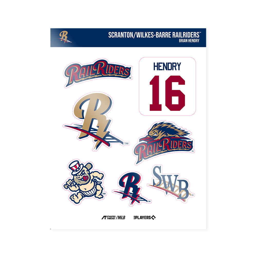 SWB RailRiders - MILB Baseball : Brian Hendry - Sticker Sheet-0