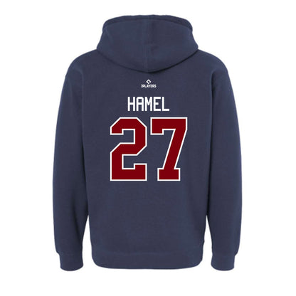 Somerset Patriots - MILB Baseball : Dom Hamel - Hooded Pullover Sweatshirt-1