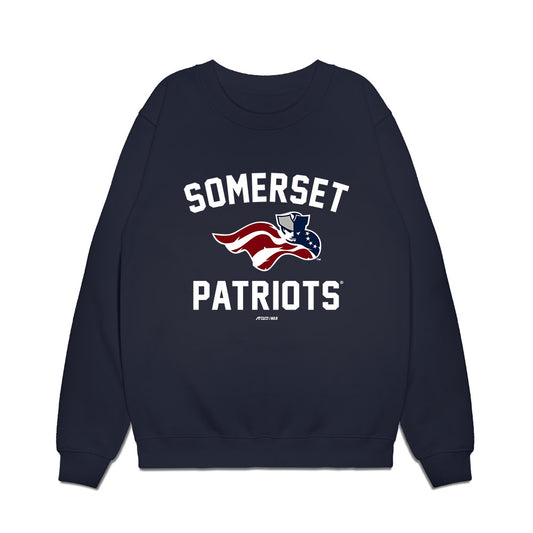 Somerset Patriots - MILB Baseball : Kelly Austin - Premium Crewneck Sweatshirt-0