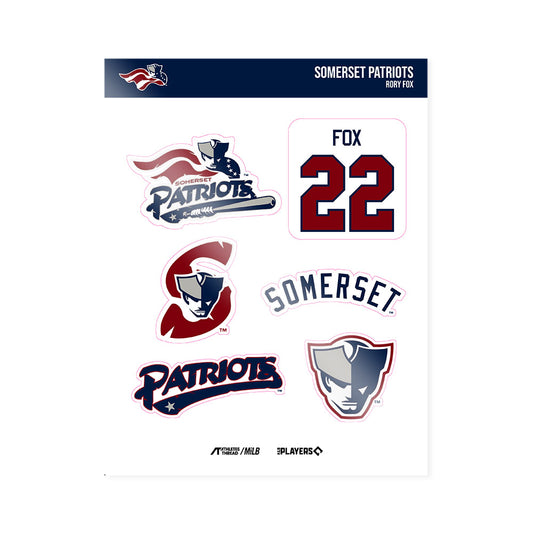 Somerset Patriots - MILB Baseball : Rory Fox - Sticker Sheet-0