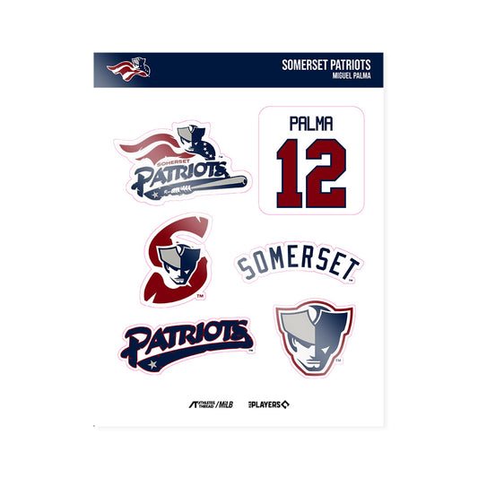 Somerset Patriots - MILB Baseball : Miguel Palma - Sticker Sheet-0