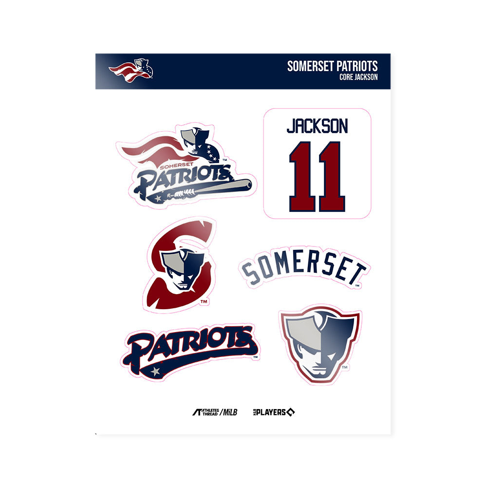 Somerset Patriots - MILB Baseball : Core Jackson - Sticker Sheet-0