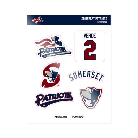 Somerset Patriots - MILB Baseball : Kevin Verde - Sticker Sheet-0