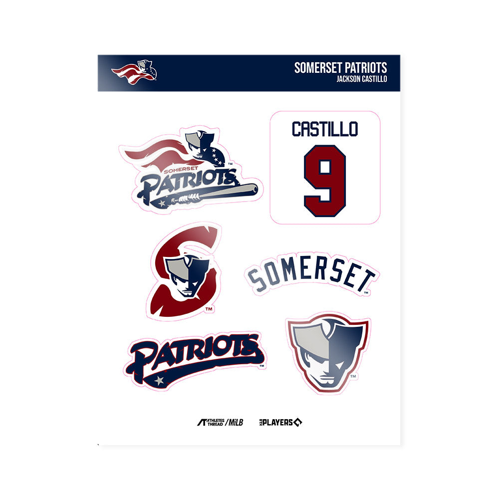 Somerset Patriots - MILB Baseball : Jackson Castillo - Sticker Sheet-0