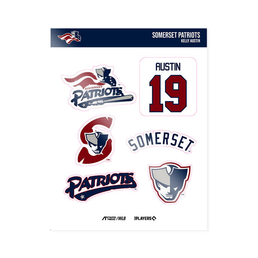 Somerset Patriots - MILB Baseball : Kelly Austin - Sticker Sheet-0