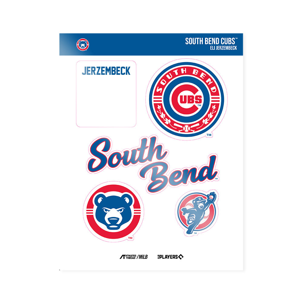 South Bend Cubs - MILB Baseball : Eli Jerzembeck - Sticker Sheet-0