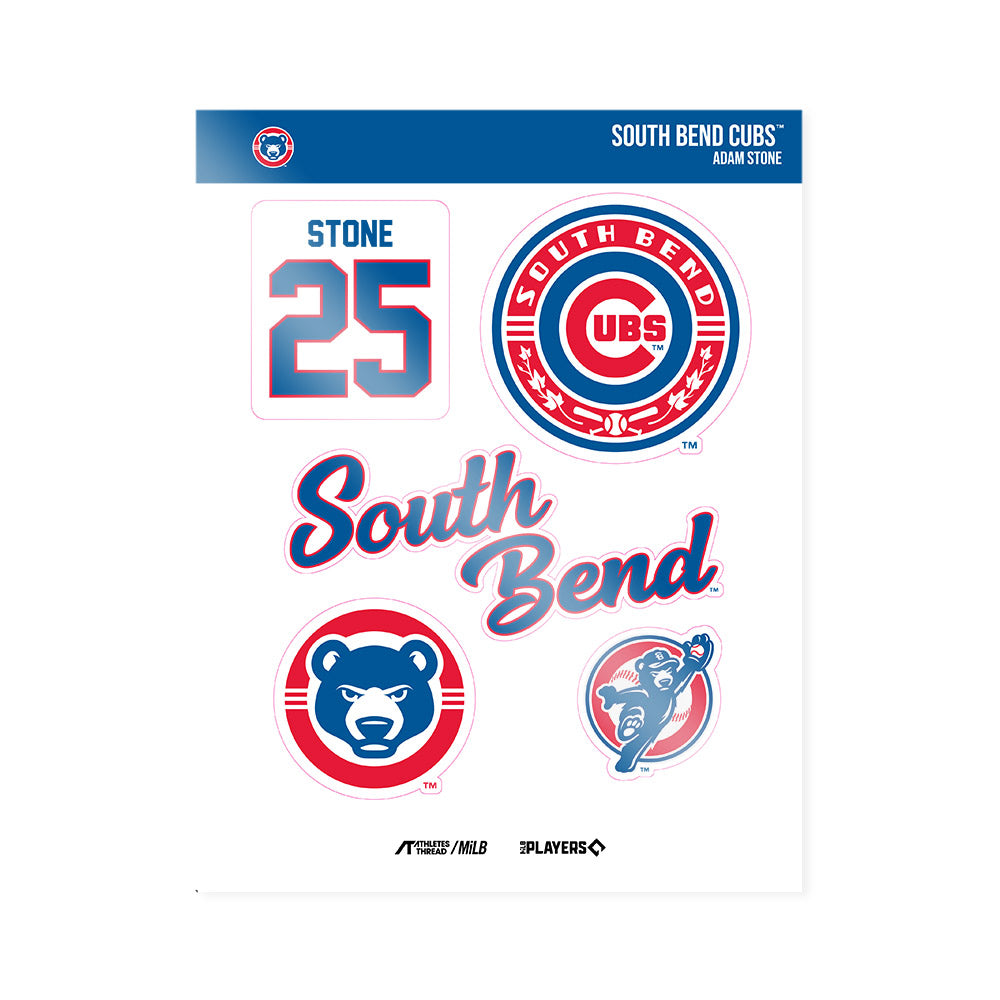 South Bend Cubs - MILB Baseball : Adam Stone - Sticker Sheet-0