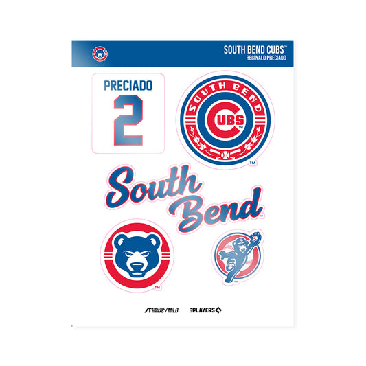 South Bend Cubs - MILB Baseball : Reginald Preciado - Sticker Sheet-0