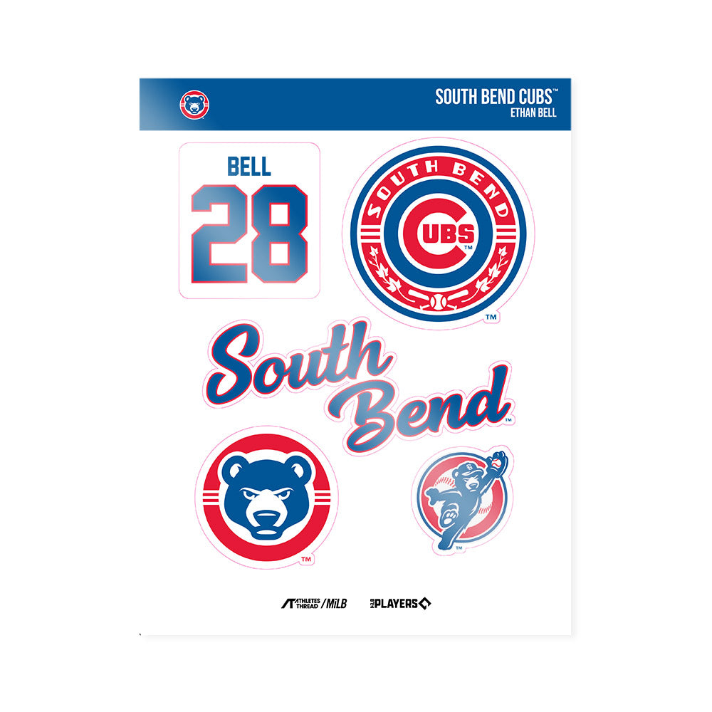 South Bend Cubs - MILB Baseball : Ethan Bell - Sticker Sheet-0