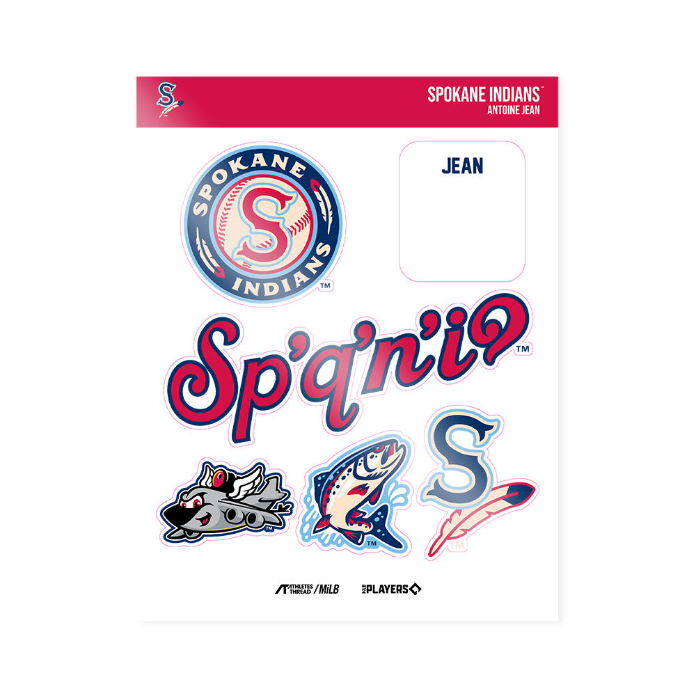 Spokane Indians - MILB Baseball : Antoine Jean - Sticker Sheet-0