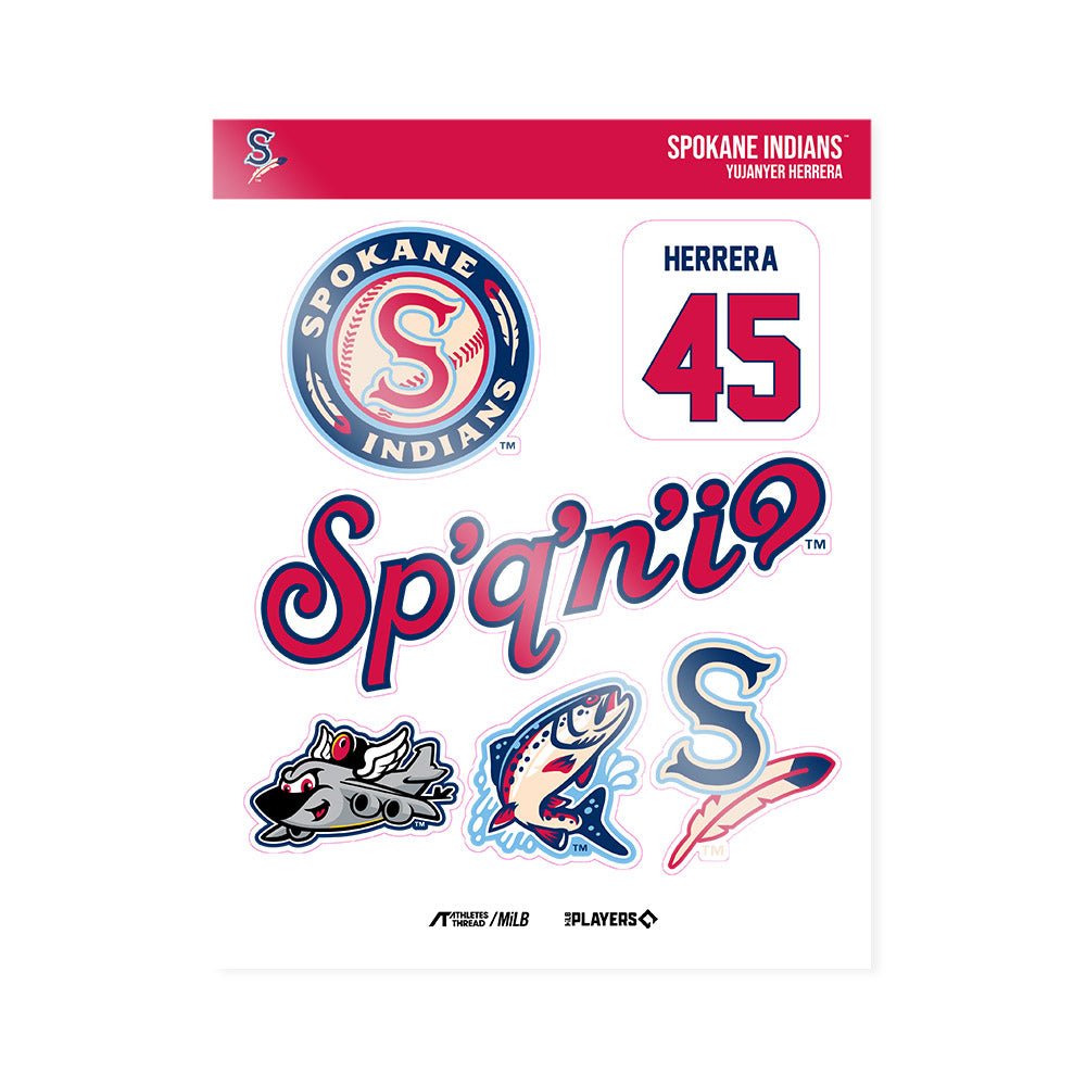 Spokane Indians - MILB Baseball : Yujanyer Herrera - Sticker Sheet-0