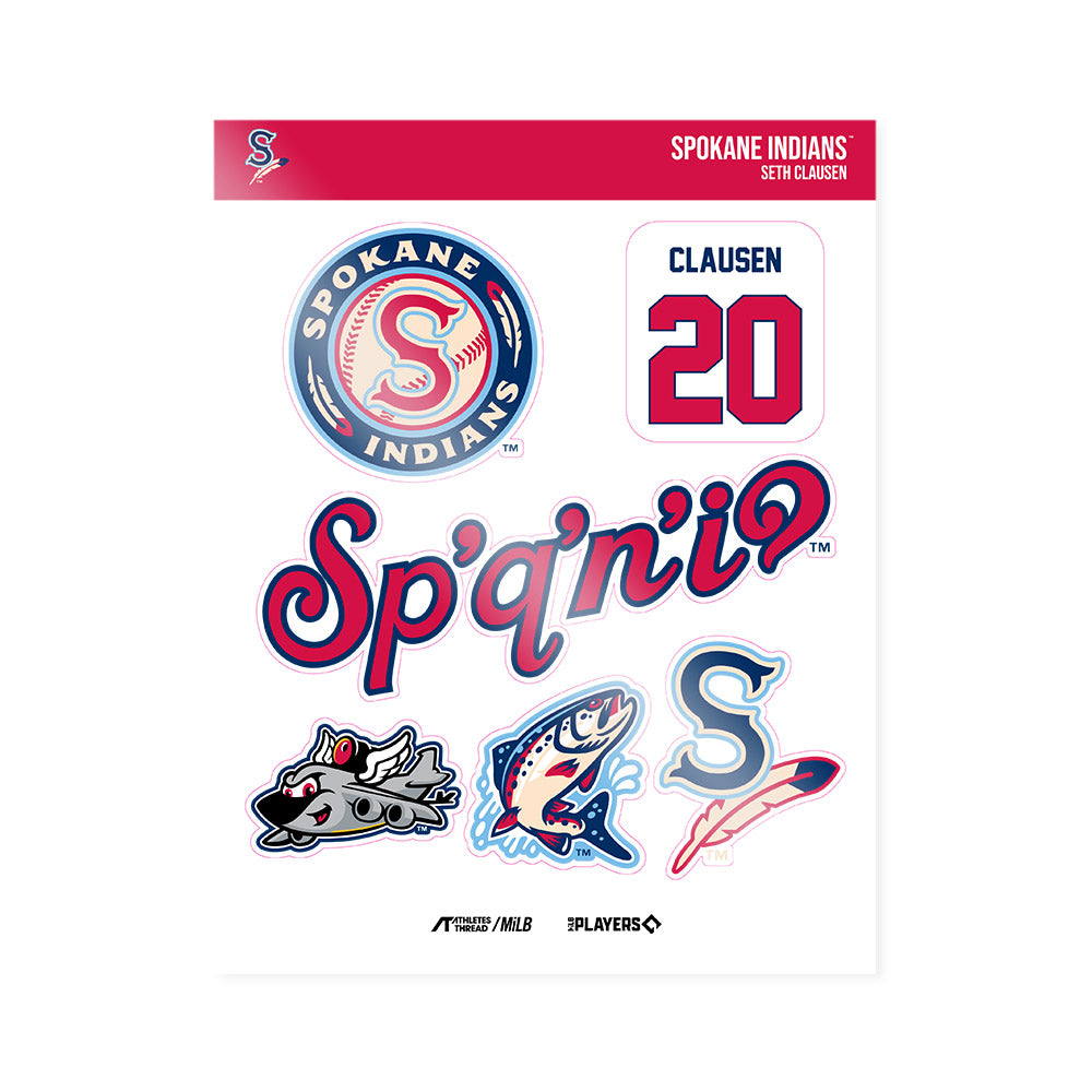 Spokane Indians - MILB Baseball : Seth Clausen - Sticker Sheet-0