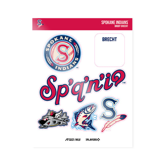 Spokane Indians - MILB Baseball : Brody Brecht - Sticker Sheet-0