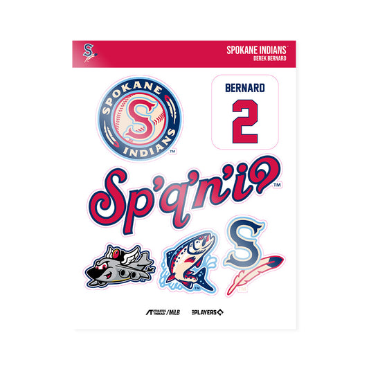 Spokane Indians - MILB Baseball : Derek Bernard - Sticker Sheet-0